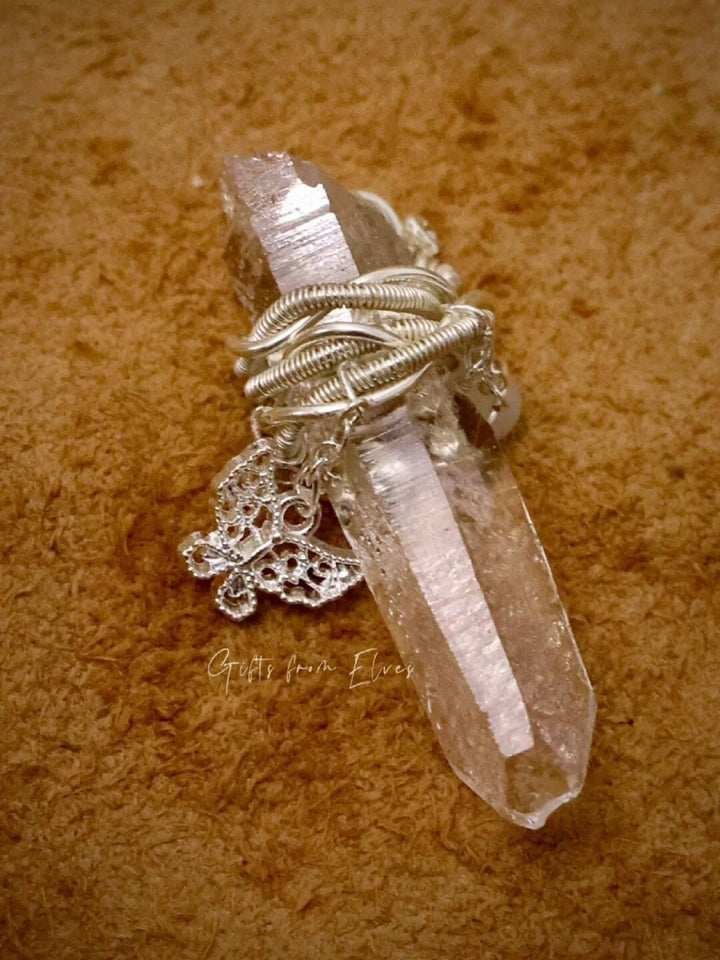 Handmade Crystal Necklace with Metal Sparkle
