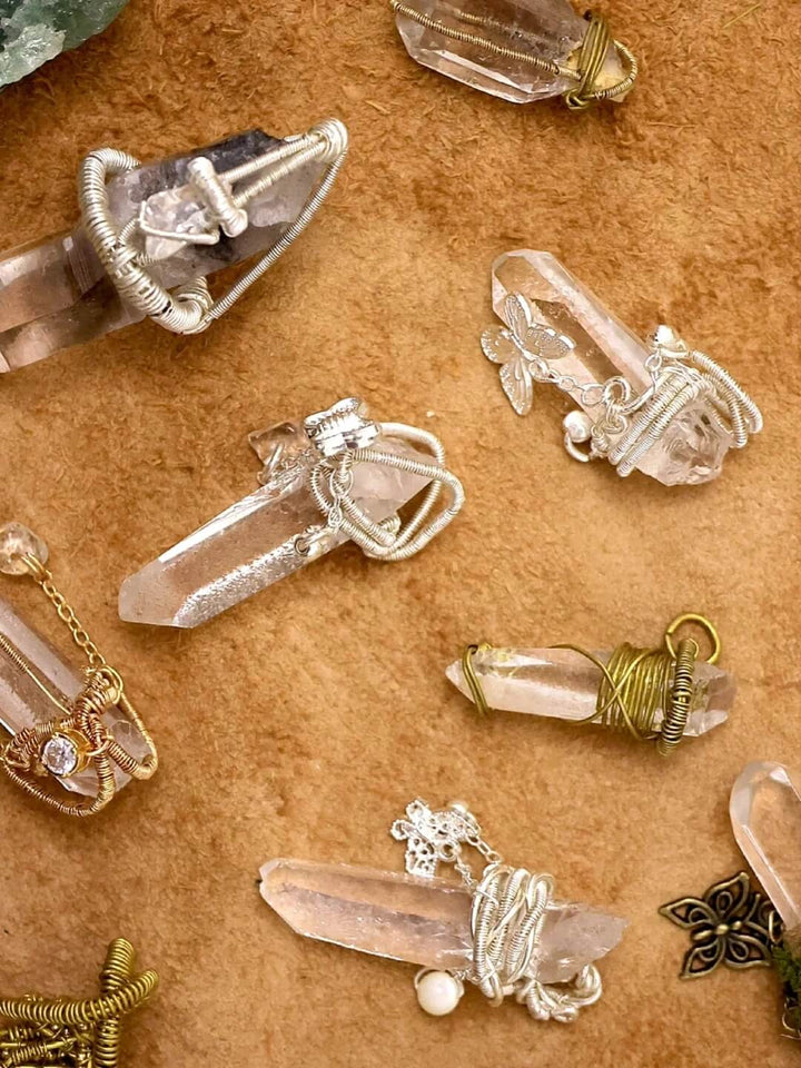 Healing Crystal Pendant with Artistic Wire Wrap