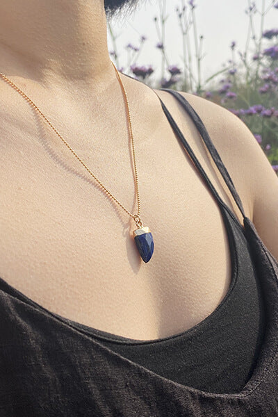 Courage Power Azure Blade Lapis Lazuli Necklace