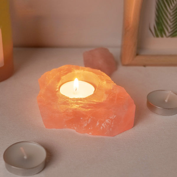 Natural Crystal Candle Holder Raw Ore Handmade